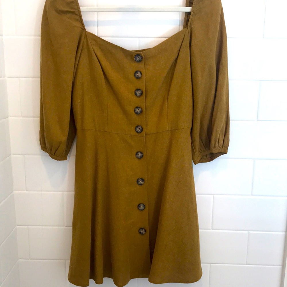Precious Zara Linen dress with pockets!! NWOT💛🌻